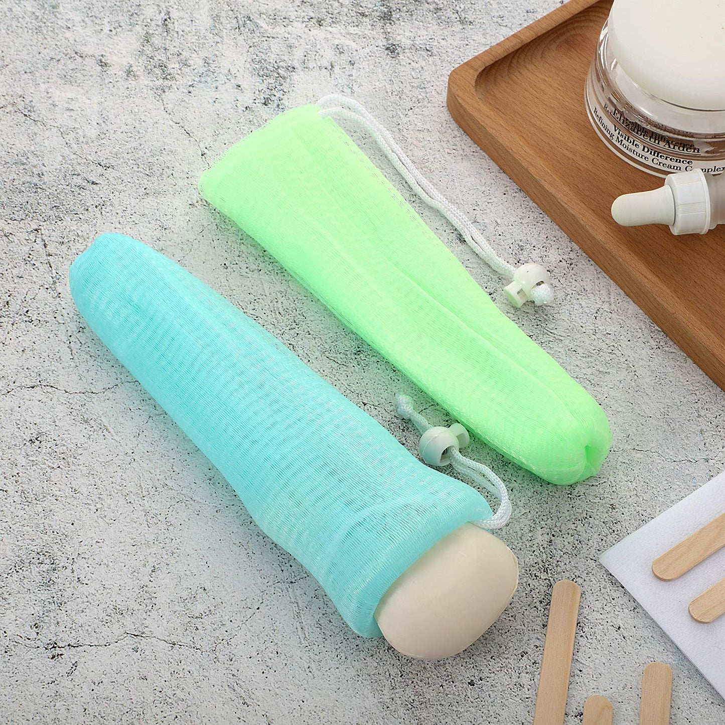 Boao Mesh Soap Bar Loofah Exfoliating Mesh Soap Saver Bag Pouch Bubble Foam Net for Body Facial Shower Cleaning Tool(10 Pieces)