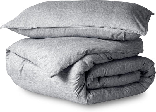 Bare Home Bedding Duvet Cover Twin/Twin Extra Long Size - Premium 1800 Super Soft Collection - Lightweight, Soft Textured Duvet Cover (Twin/Twin XL, Heathered Charcoal)