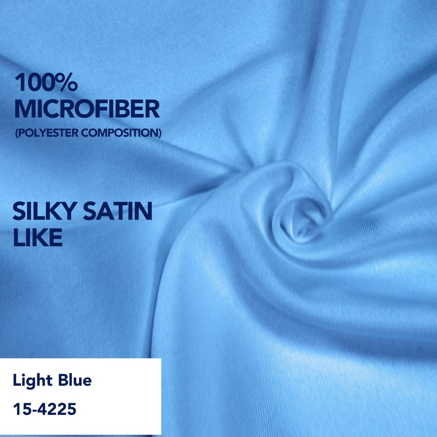 PureFit Wrap Around Ruffled Bed Skirt with Adjustable Elastic Belt - 18 Inch Drop Easy to Put On, Wrinkle Free Bedskirt Dust Ruffles, Bed Frame Cover for Twin,Twin XL and Full Size Beds, Light Blue