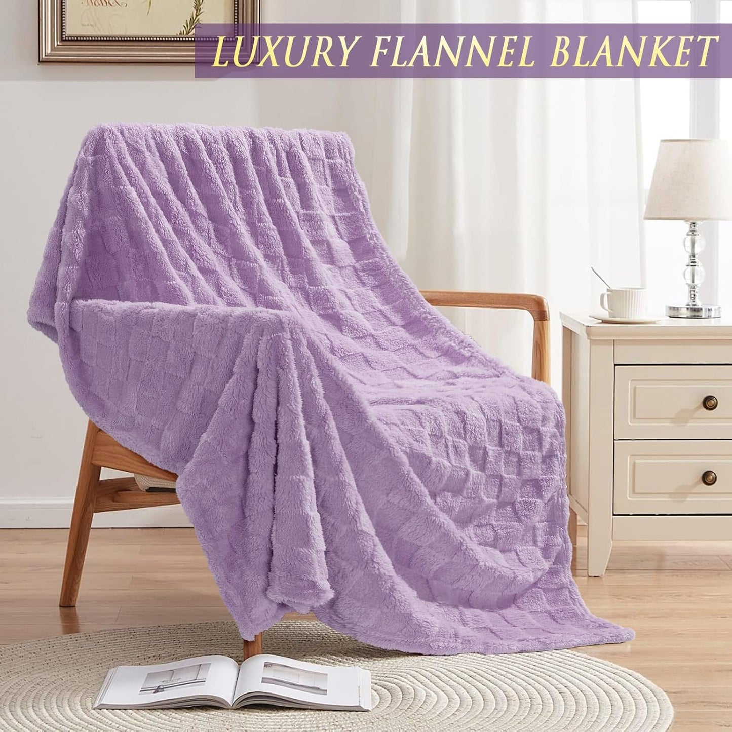 Christmas Birthday Gifts for Women, Self Care Get Well Soon Gift Baskets for Women, Lavender Relaxing Spa Gift Care Package w/ Blanket, Unique Gifts Idea for Mom Her Wife Girlfriend Best Friend Sister