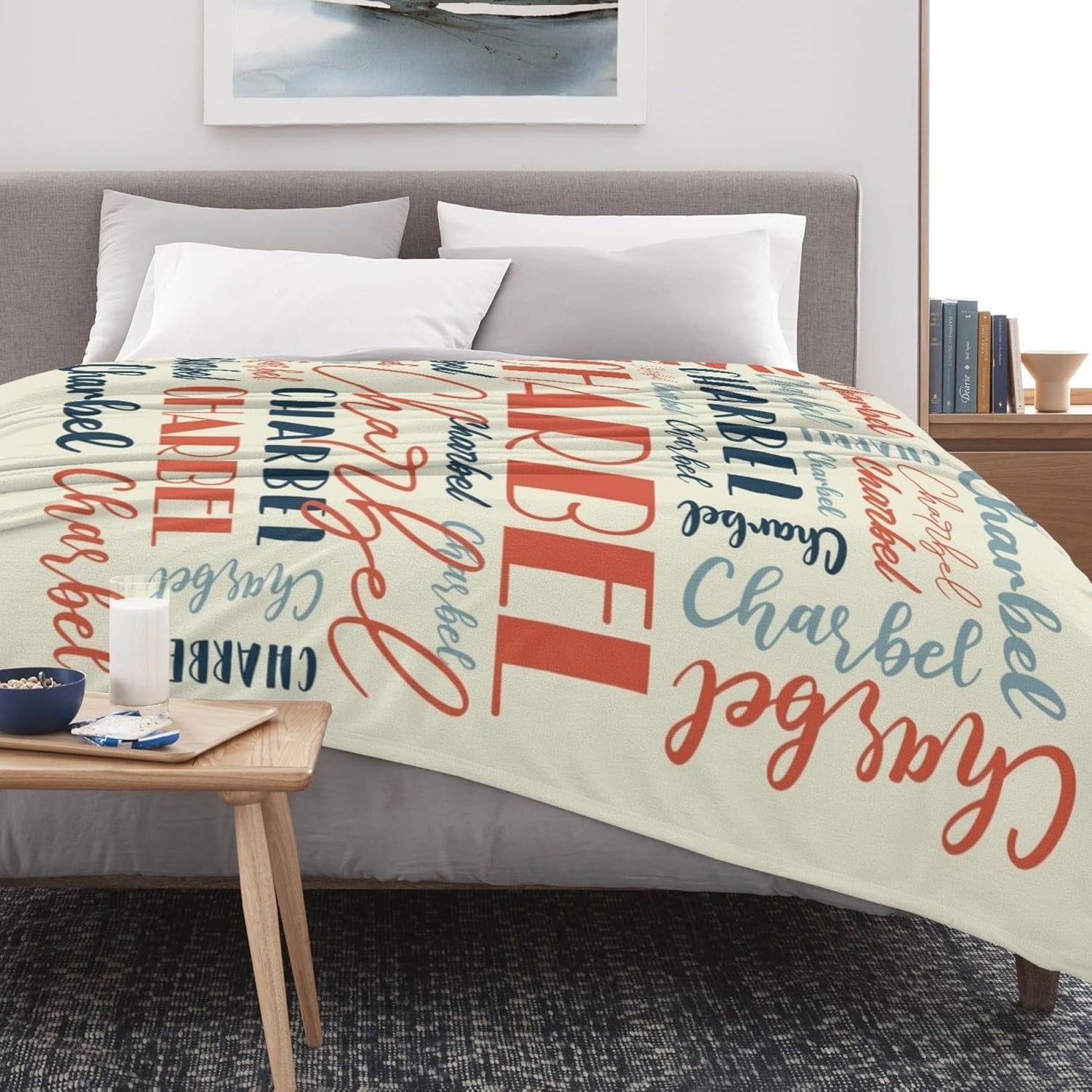 Name Blanket Personalized Blanket for Adult Kids Flannel Customize Throw Blanket Custom (Color 08, 60 x 80 Inches)