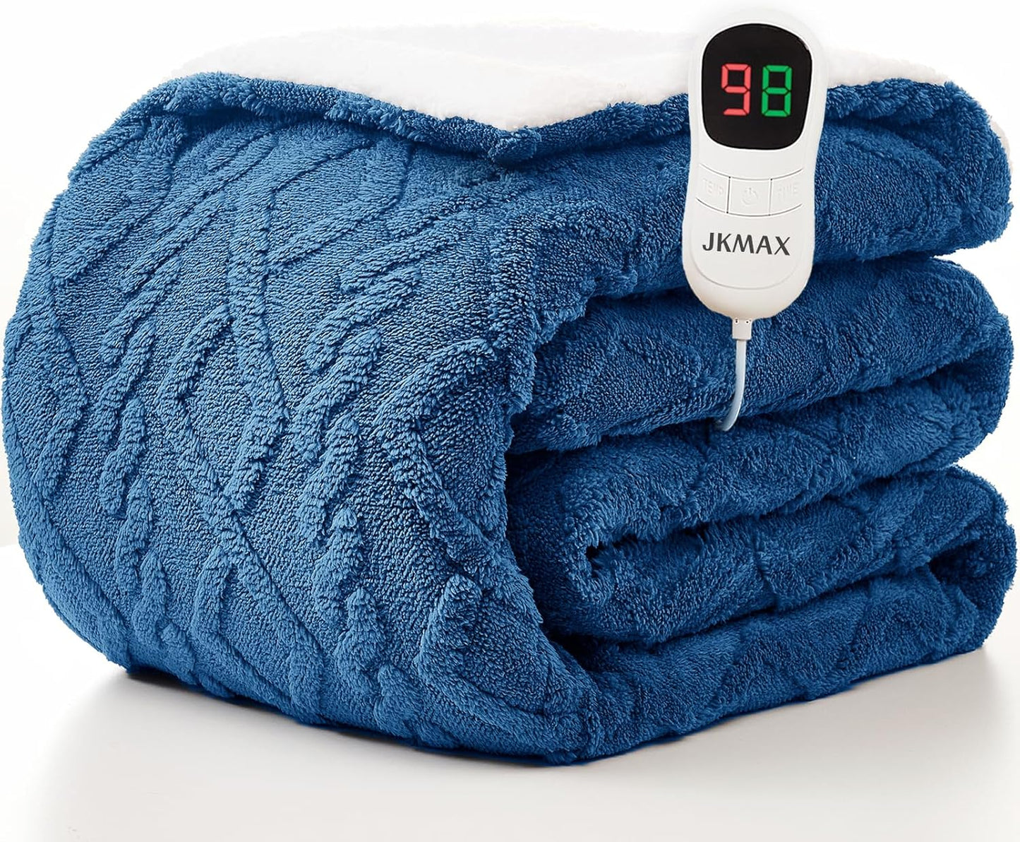 Heated Electric Blanket Full Size-72"x84" Heating Blanket with 10 Heating Levels & 5 Time Settings Over-Heat Protection，Winter Warmer for Adults with ETL Certification（Blue）