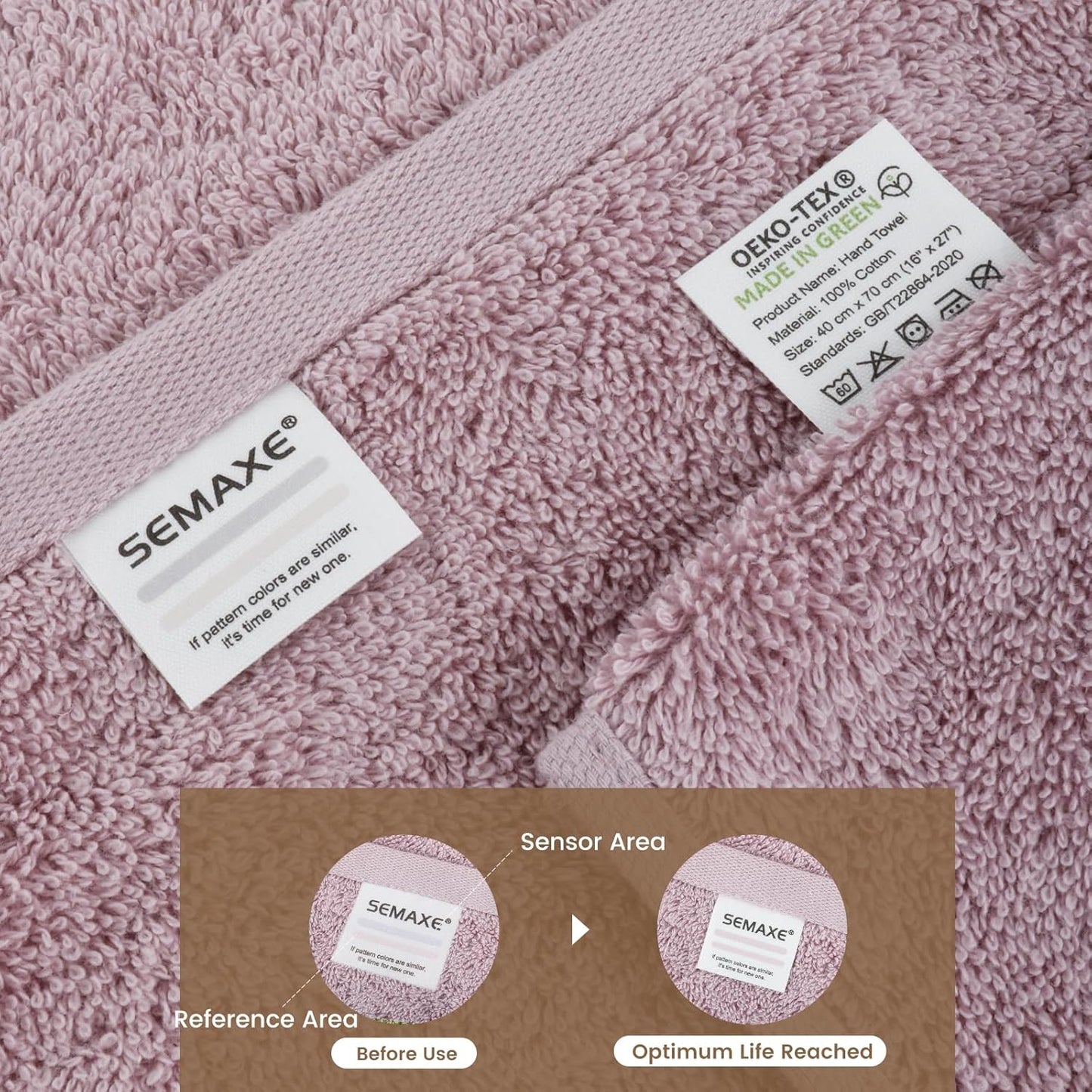 SEMAXE Purplish Red Bathroom Towel, 100% Cotton Bath Towel with Hanging Loop and Smart Tag, Hotel & Spa Quality Soft Absorbent Towel, Gift Box Packaging, 1 Pc Bath Towel, 55" L x 27" W
