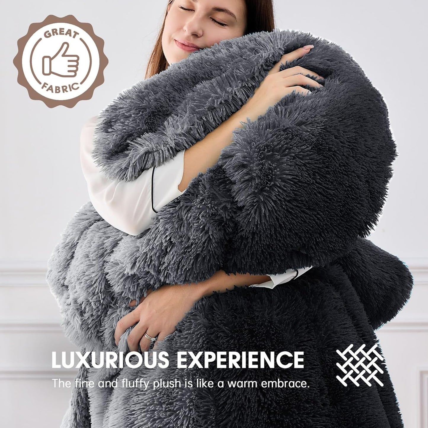 Heated Electric Blanket Twin–Faux Fur with Soft Thick Sherpa,Warm Winter Birthday Gifts for Women Grandma，10 Heat Settings,5 Time Settings with Fast Heating, 62x84, Midnight Black