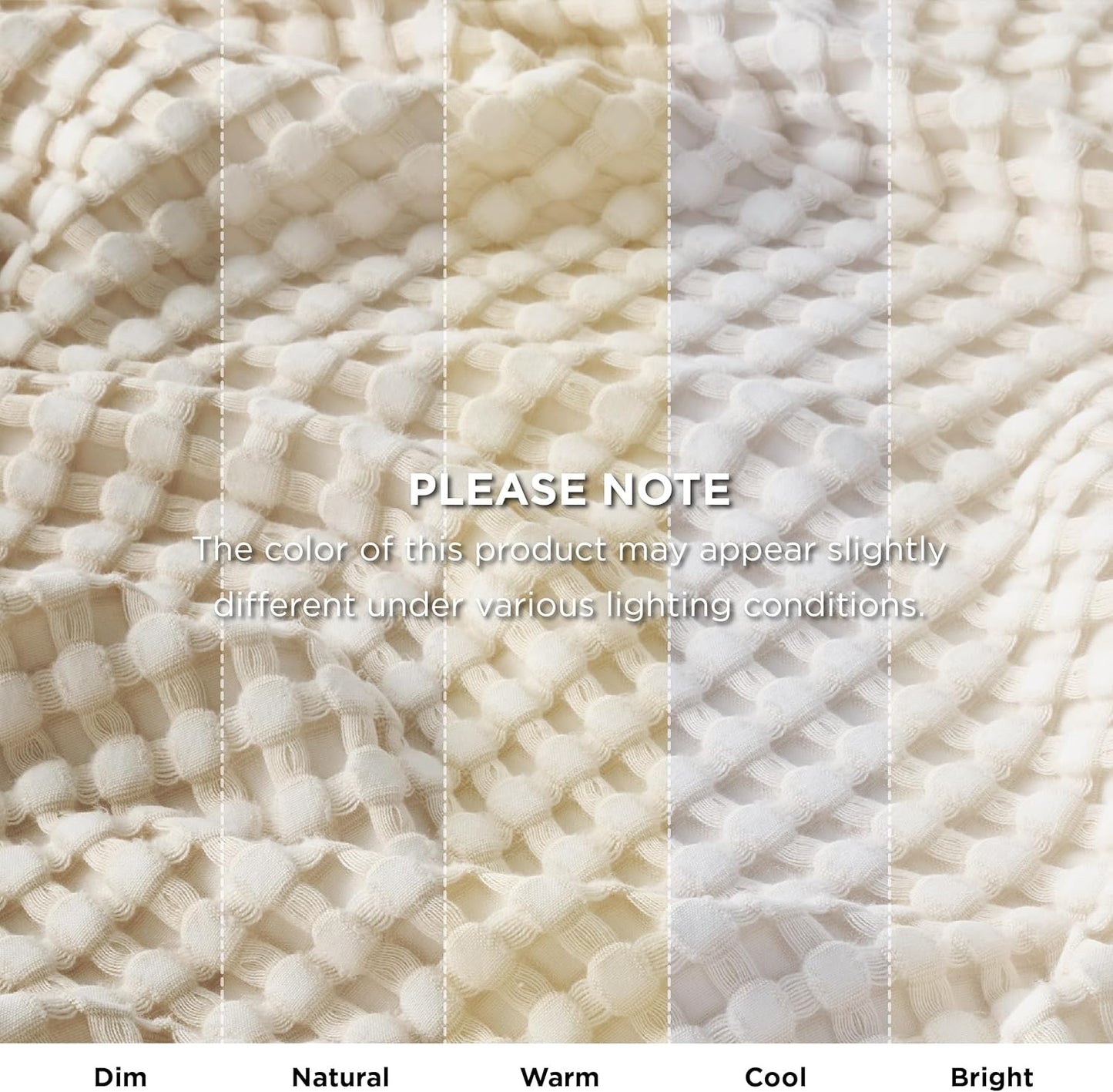 Bedsure Cooling Cotton Waffle Queen Size Blanket - Lightweight Breathable Blanket of Rayon Derived from Bamboo for Hot Sleepers, Light Beige, 90x90 Inches