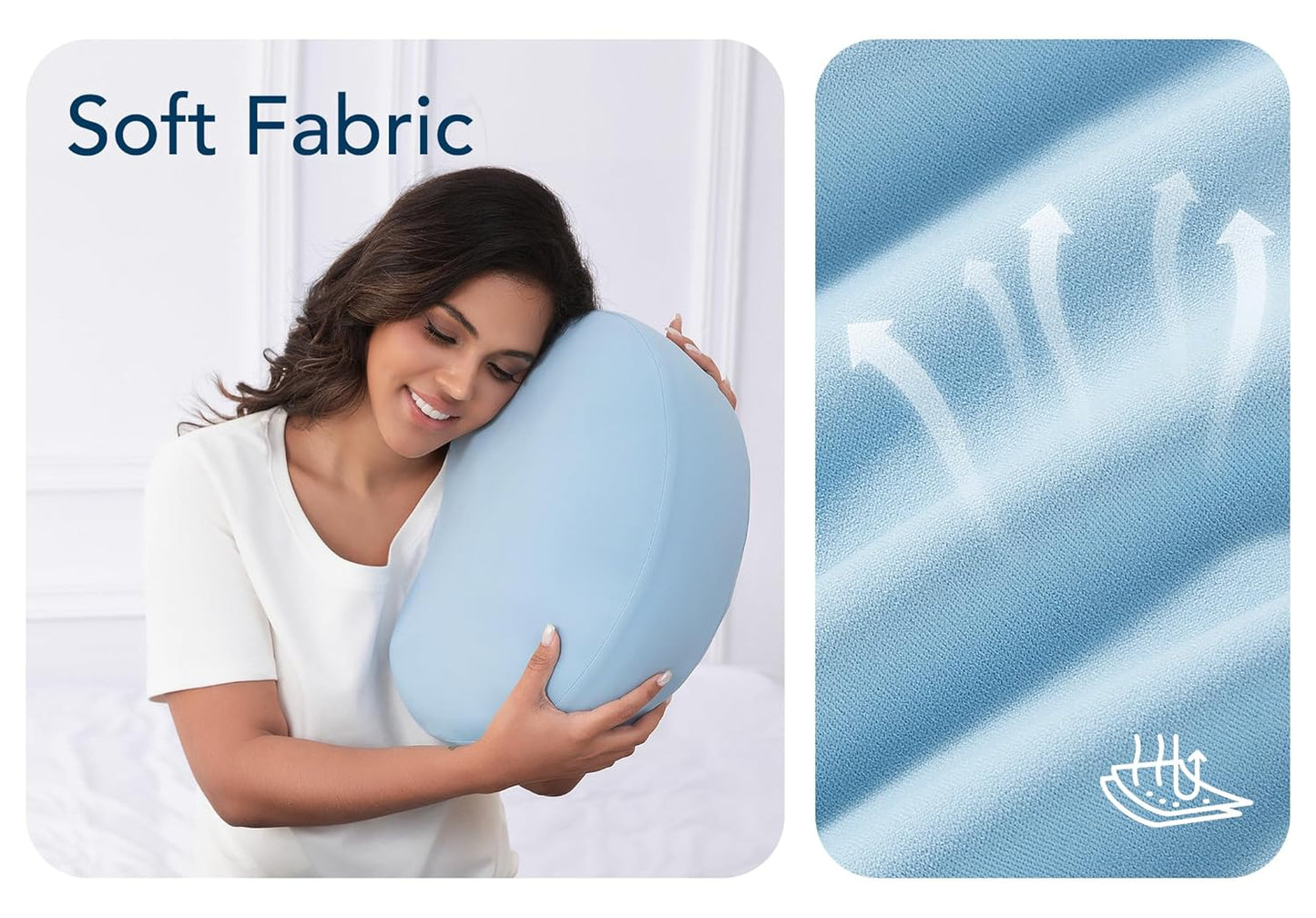 Pregnancy Pillow for Sleeping Memory Foam Maternity Pillow for Side Sleepers, Adjustable Travel Wedge Pillow Support for Back, Belly, and HIPS for Pregnant Women,Cooling Silk Blue