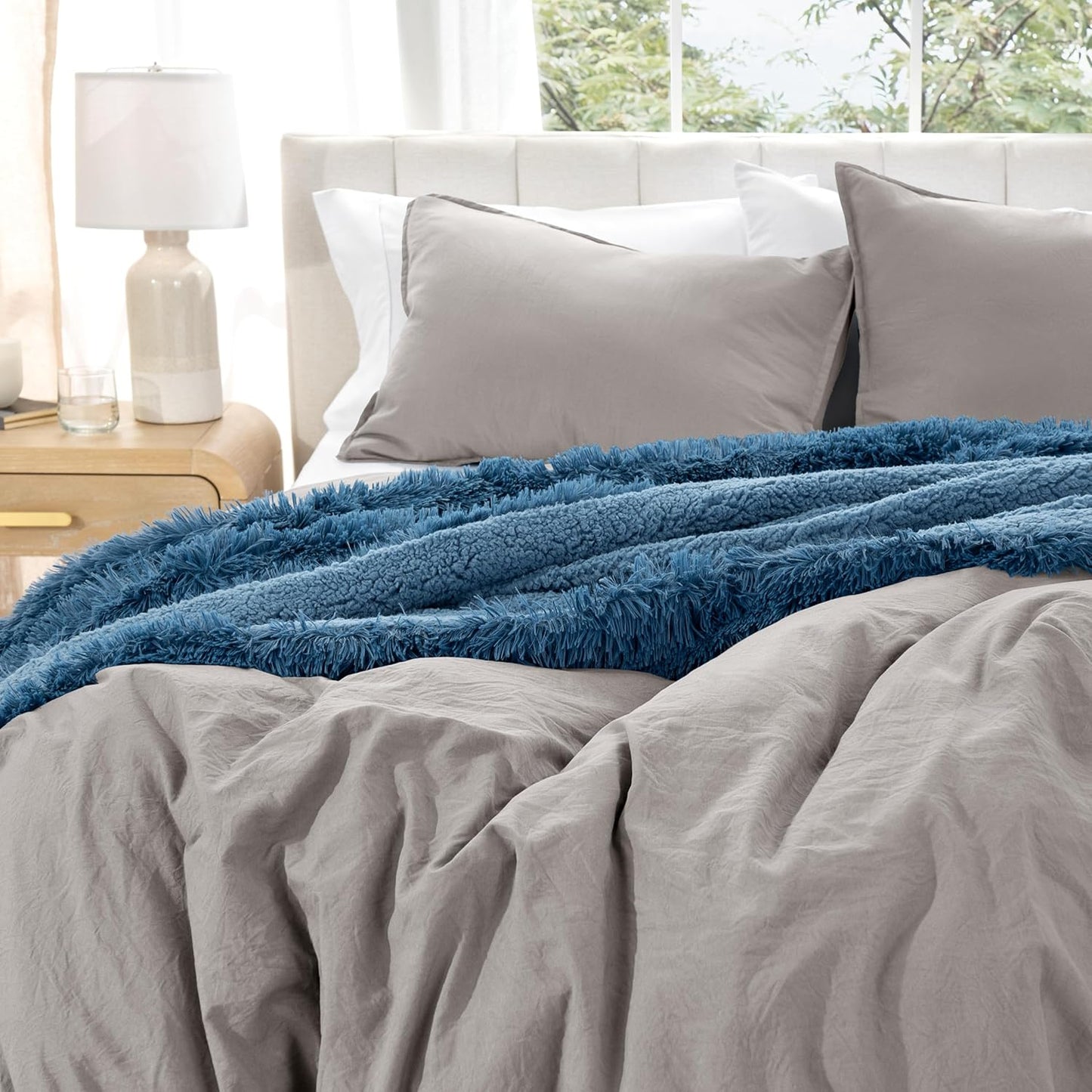 Bare Home Microfiber Duvet Cover Set - Ultra Soft Washed Microfiber - King/California King - Linen-Like Look - Easy Care - Breathable Fabric - Our Softest Duvet Cover Set (King/Cal King, Frost Grey)