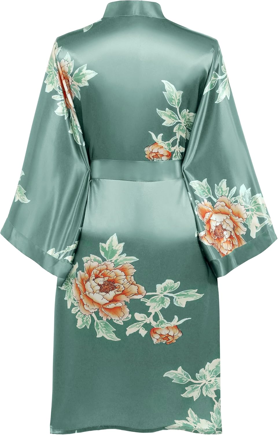 BABEYOND Short Kimono Bath Robe Blouse Satin Silky Kimono Cover Up Loose Cardigan Sleepwear Wedding Robe