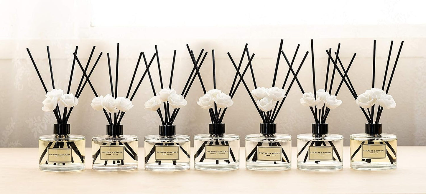 CULTURE & NATURE Reed Diffuser Set 6.7oz (200ml) Apple Pie Scented Diffuser with Sticks Home Fragrance Reed Diffuser for Bathroom Shelf Decor
