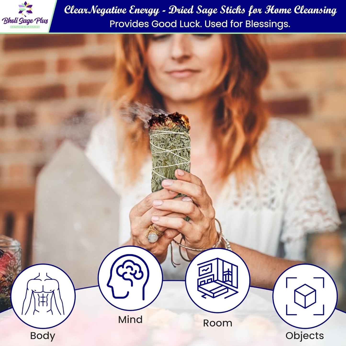 Sage Starter Kit for Cleansing Negative Energy. Variety Pack of 4 which Includes White, Black, Blue and Red Sage (Dragon Blood)