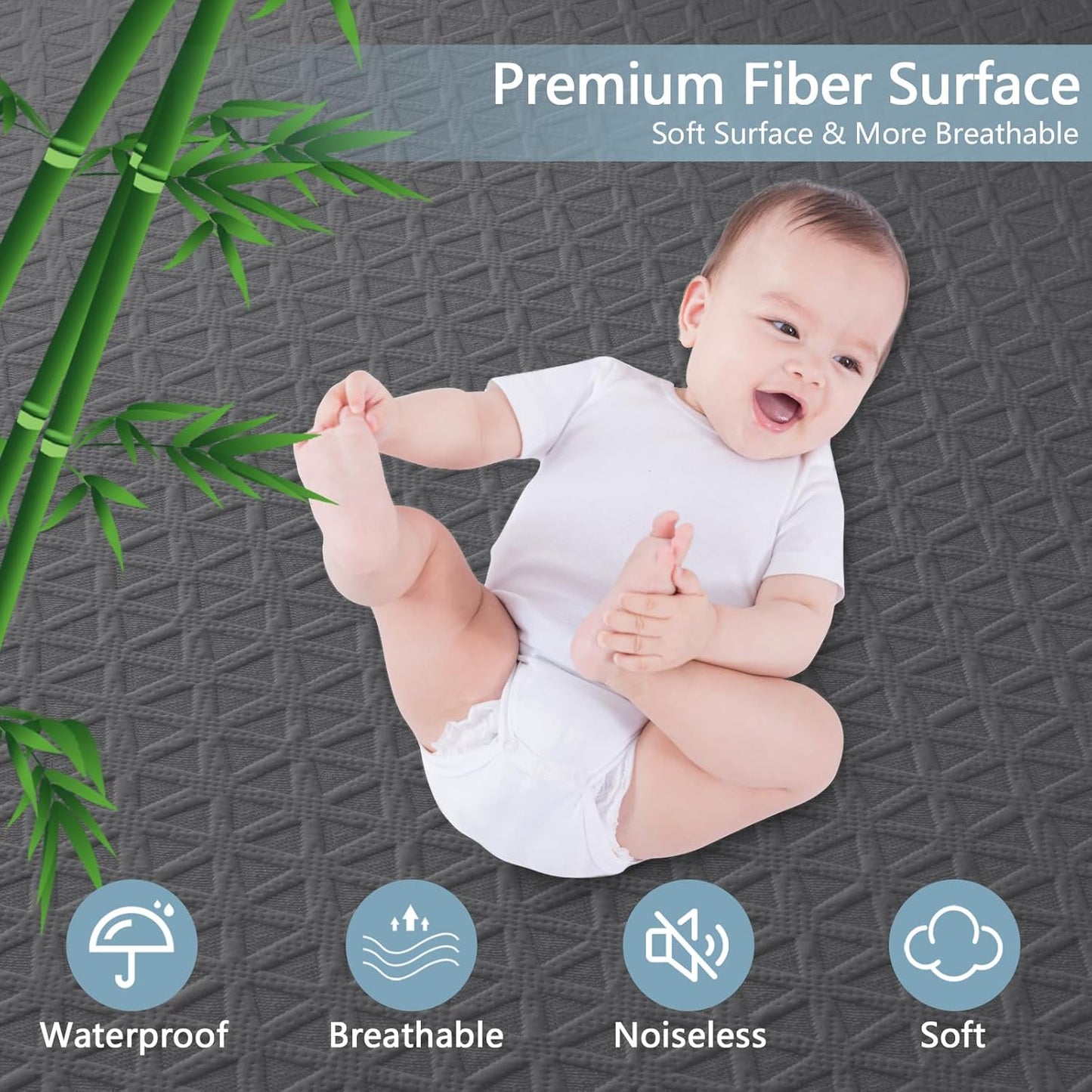 Premium Waterproof Mattress Protector Twin XL Size, Breathable Bed Cover 3D Air Fabric Cooling Mattress Pad Cover Smooth Soft Noiseless Washable, 8''-21'' Deep Pocket (Gray)