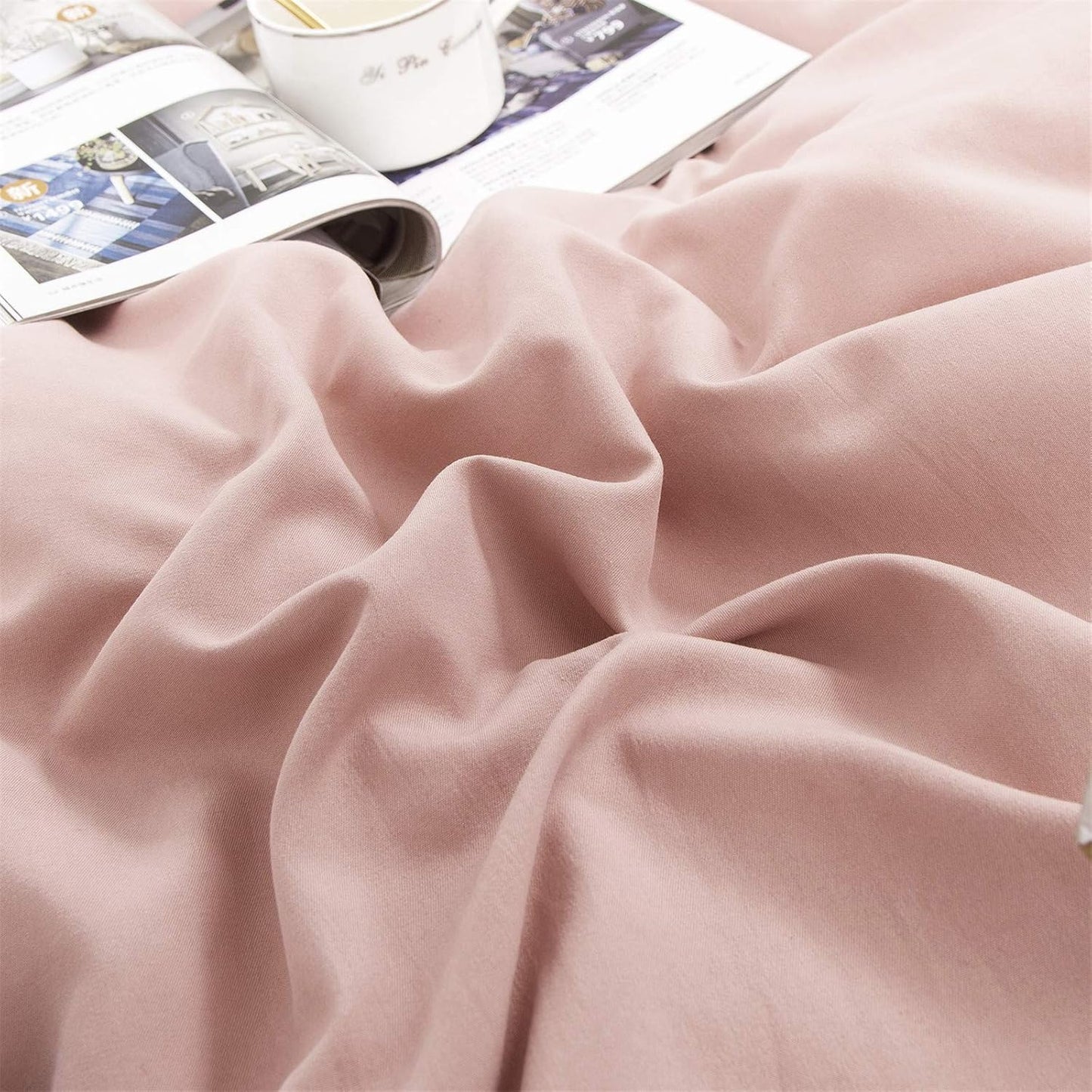 Cottonight Blush Pink Comforter Set California King Pink Bedding Set Cal King Solid Color Dusty Rose Quilts Blanket Breathable Soft Comforter Set