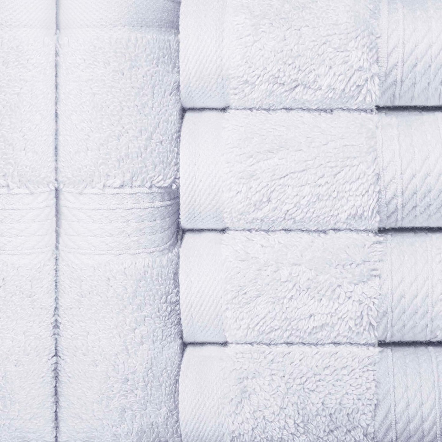 Superior Egyptian Cotton Pile Face Towel/Washcloth Set of 6, Ultra Soft Luxury Towels, Thick Plush Essentials, Absorbent Heavyweight, Guest Bath, Hotel, Spa, Home Bathroom, Shower Basics, White
