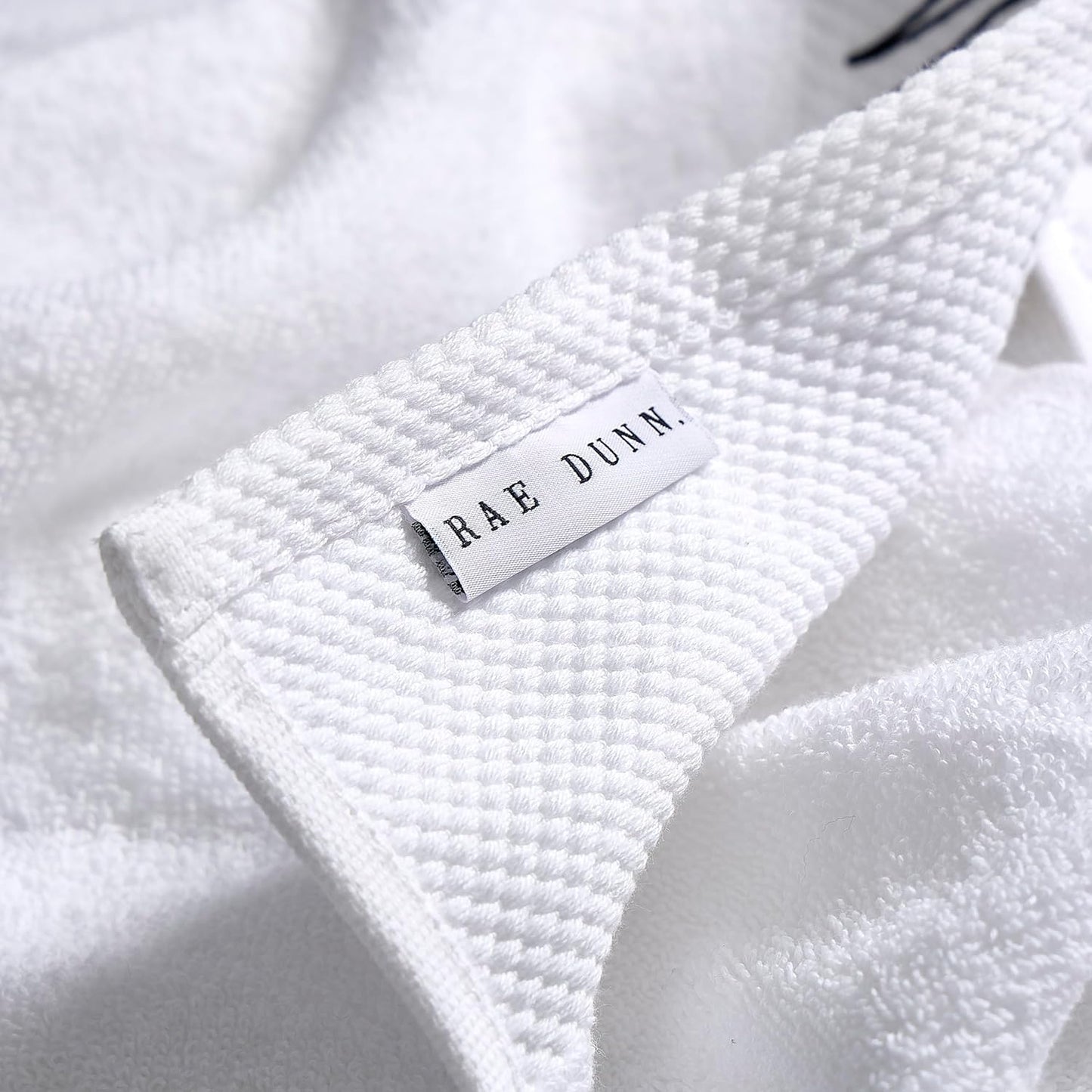 Rae Dunn Hand Towels, Embroidered Decorative Hand Towel for Kitchen and Bathroom, 100% Cotton, White- Fresh/Clean/Calm/Bliss, 16"x 28"