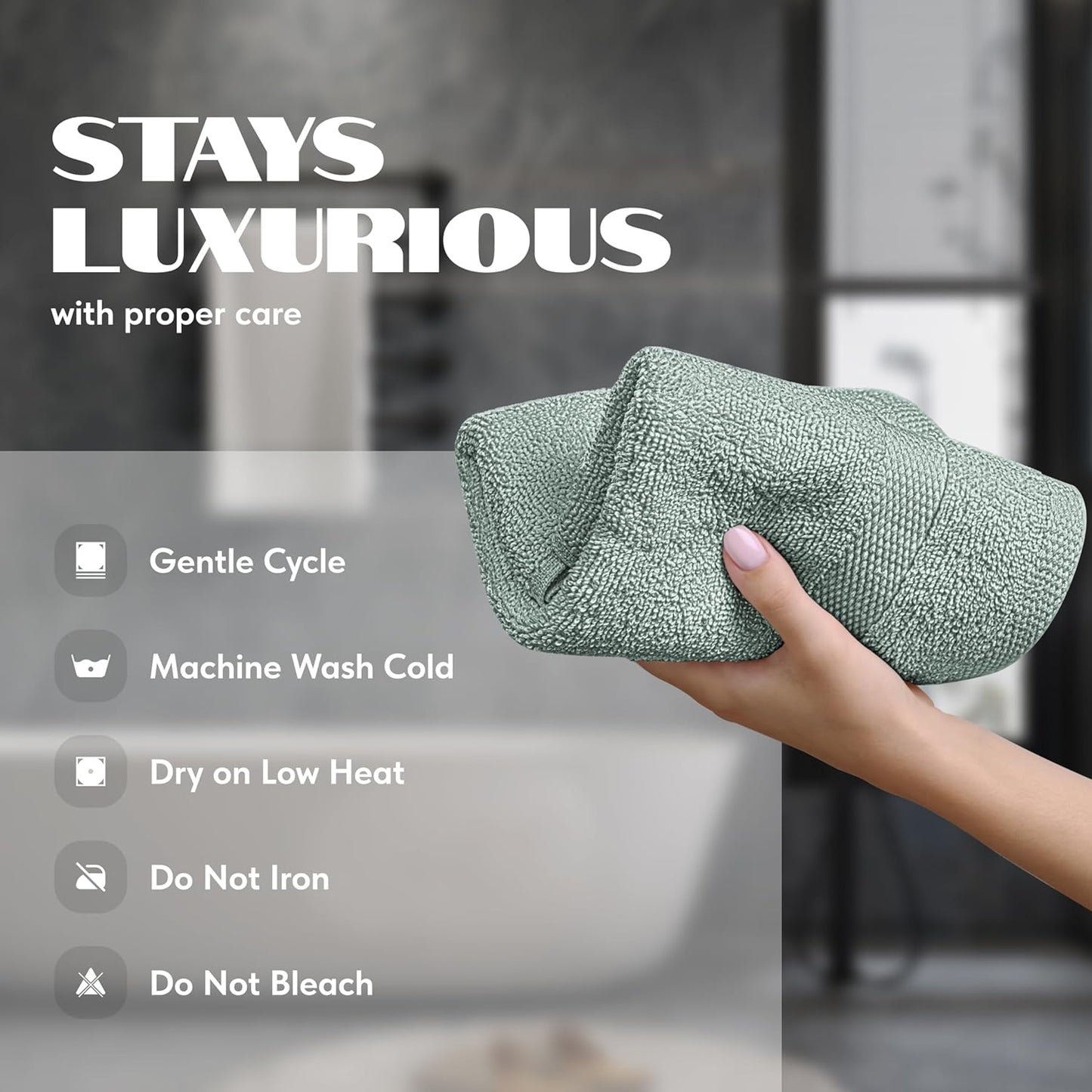 White Classic Green Hand Towels for Bathroom [12 Pack] Cotton Hand Towel Bulk for Gym, Kitchen and Spa, 16x27 Inches Soft Highly Absorbent Quick Dry Terry Salon Towels