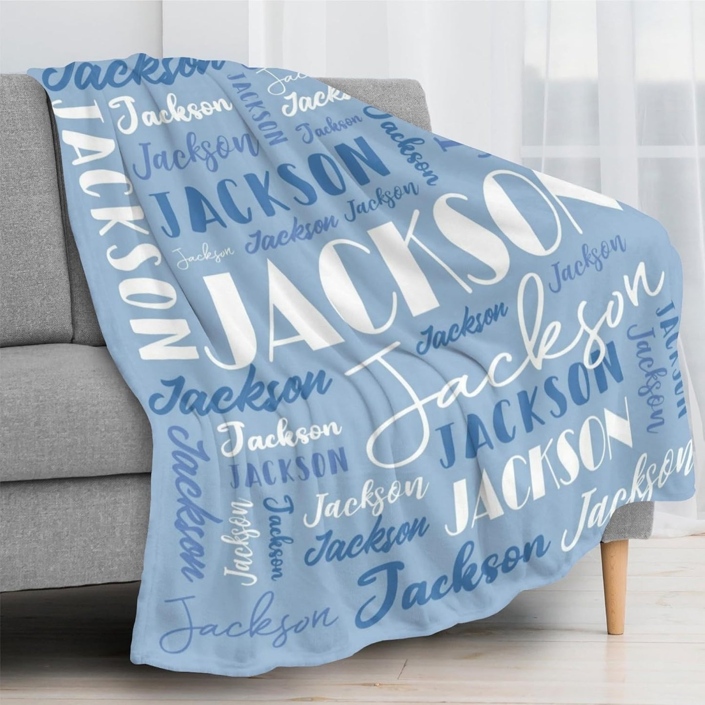 Name Blanket Personalized Blanket for Adult Kids Flannel Customize Throw Blanket Custom (Color 02, 40 x 50 Inches)