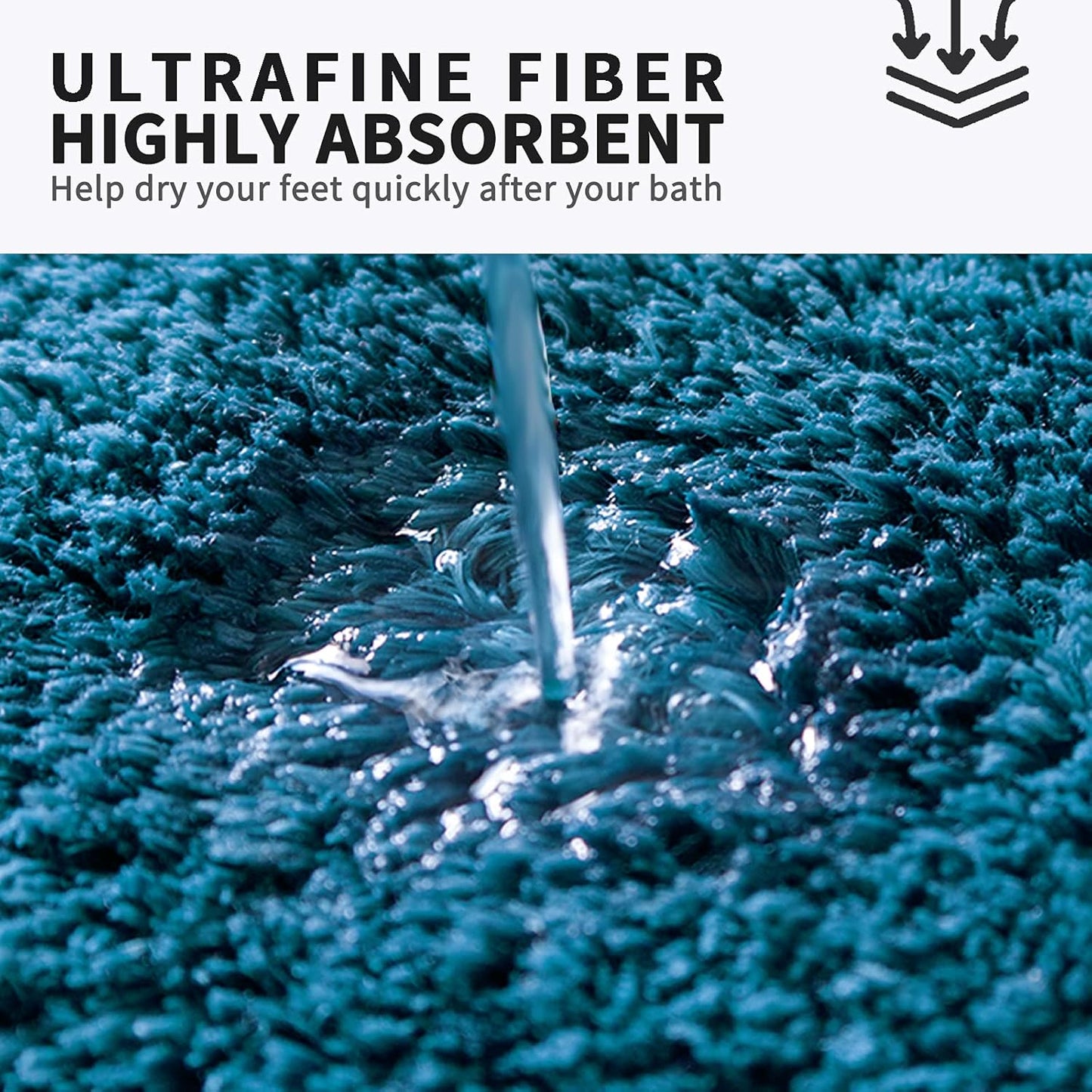 FIFU Bathroom Rugs 17" W x 24" L, Bath Mat for Bathroom, Bedroom, Laundry Room & Kitchen, Non-Slip Rubber Latex Backing, Extra Soft and Absorbent Microfiber Carpet, Machine Washable Rug, Peacock Blue