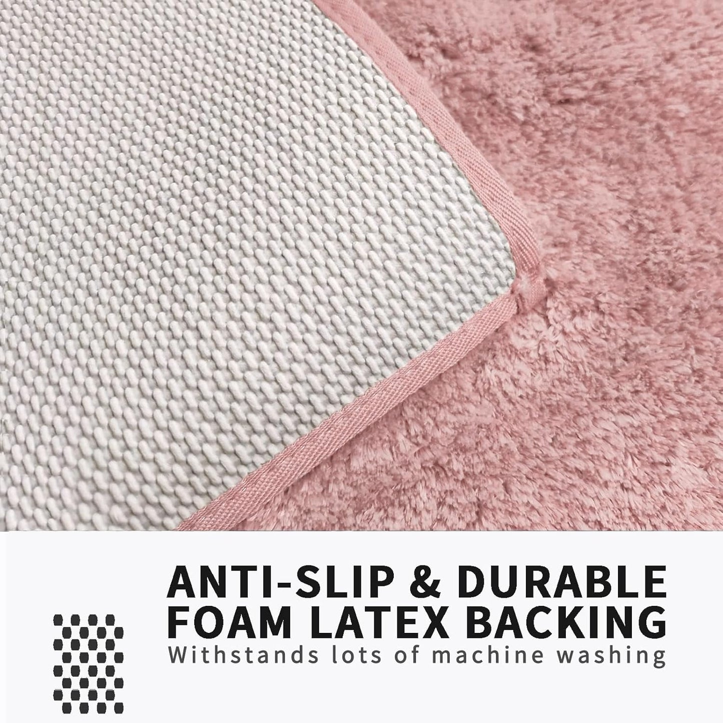 FIFU Bathroom Rugs 20" W x 32" L, Bath Mat for Bathroom, Bedroom, Laundry Room & Kitchen, Non-Slip Rubber Latex Backing, Extra Soft and Absorbent Microfiber Carpet, Machine Washable Rug, Pink