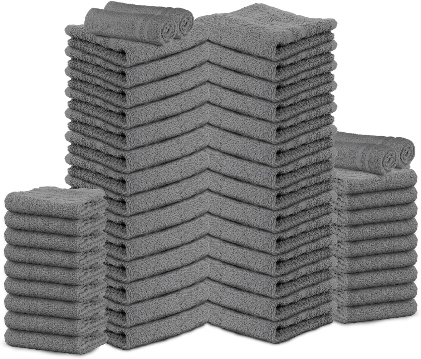 Salon Towels – 50 Pack Grey Hand Towel 100% Cotton Spa – 16x27 inches Highly Absorbable Facial Towels Gym Towels Hair Towel and Face Towel Bulk Small Towel (Not Bleach Proof)