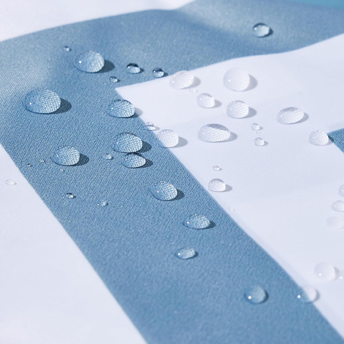 Amazon Basics Bathroom Shower Curtain, Water Resistant Fabric with Grommets & Hooks, Machine Washable, 72"x72" , Blue Ombre Chevron