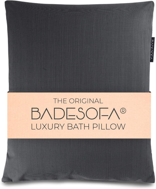 BADESOFA® Luxury Bath Pillow S - Ultra Comfortable & Quick-Drying Bath Back Pillow - Washable Full Body Bath Pillow for Bathtub - Therapeutic Head and Neck Support - Luxury Spa Cushion in Charcoal