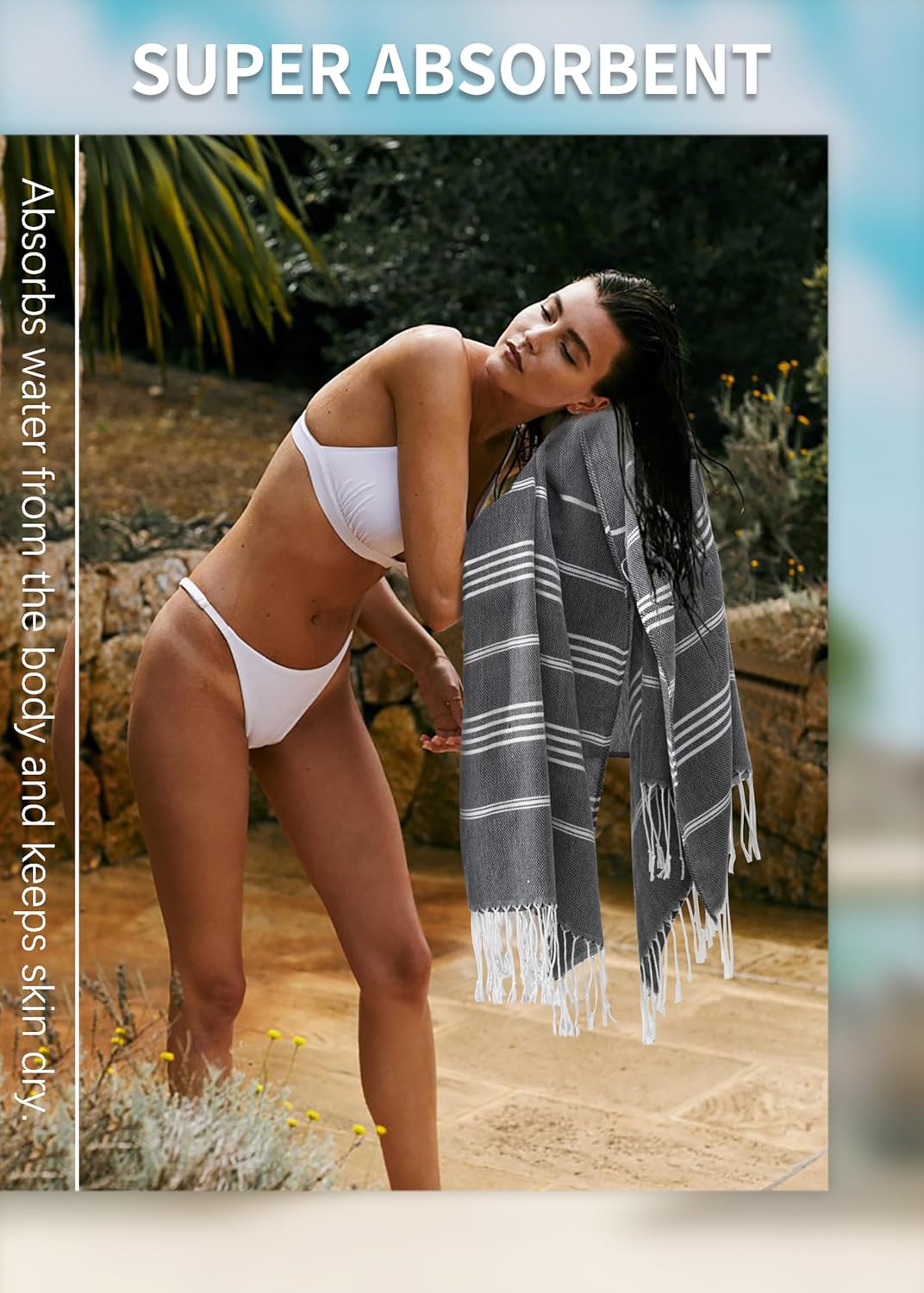 6 Packs Oversized Turkish Beach Vacation Essentials Bath Towel Set Bulk Extra Large Sand Free Quick Dry Swim Camping Pool Clearance Towels Travel Blanket Adult Stripe Proof Cloud Men Women Adult