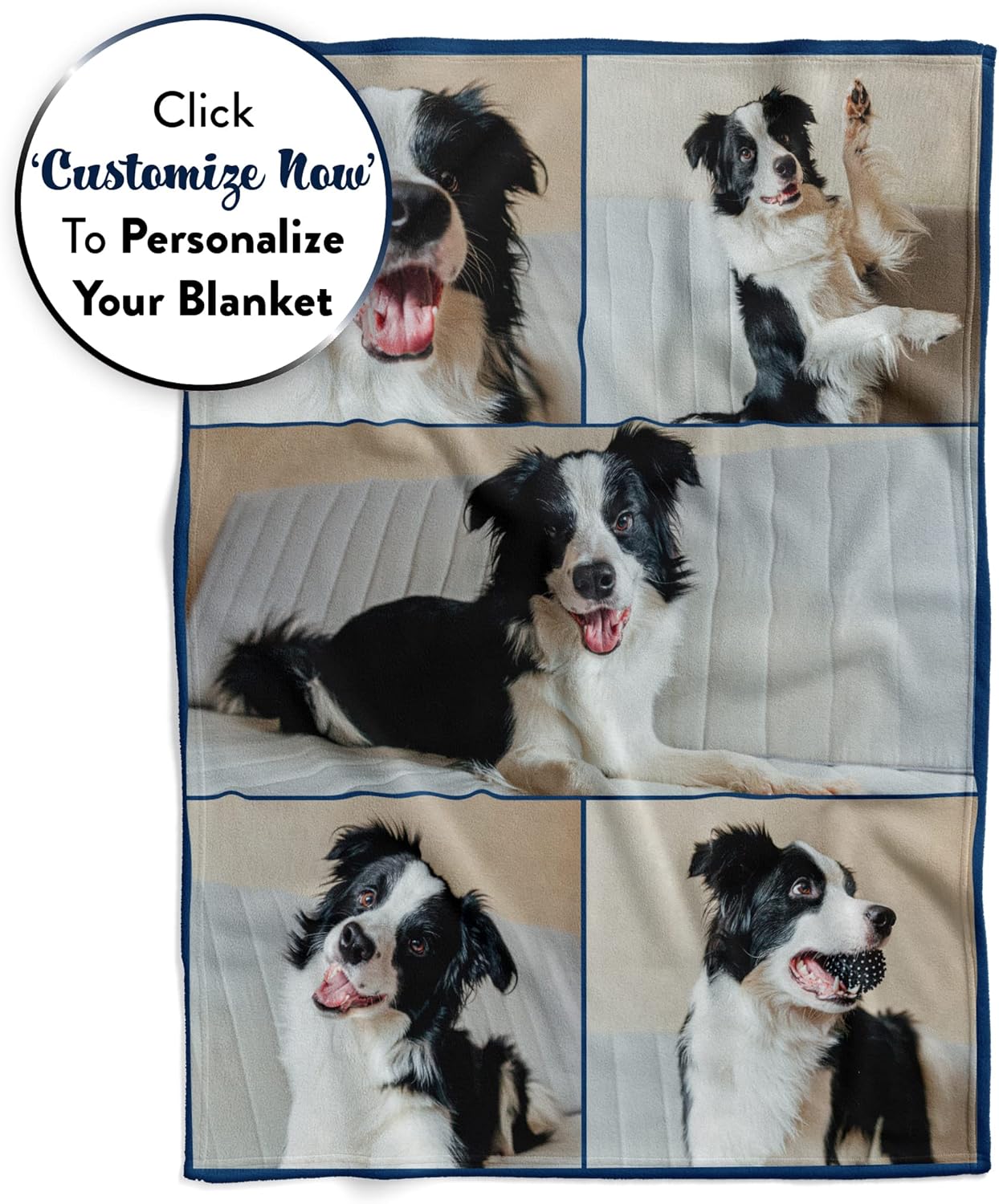 Ships Next Day, Custom Blanket with Picture - Printed in USA, Personalized Photo Blanket (Sherpa – 50x60)