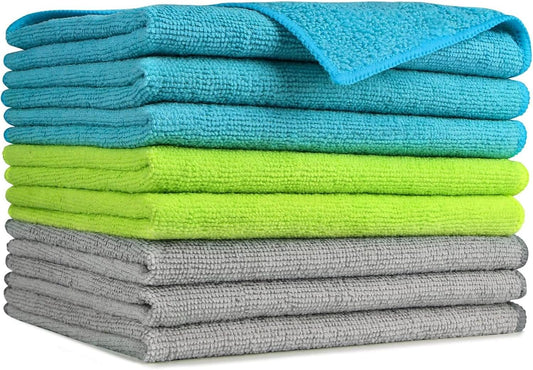 AIDEA Microfiber Cleaning Cloth-8PK, Soft Microfiber Towels for Cars, Absorbent Cleaning Rags, Lint-Free Streak-Free Wash Cloths for House, Kitchen, Window(12in.x16in.)