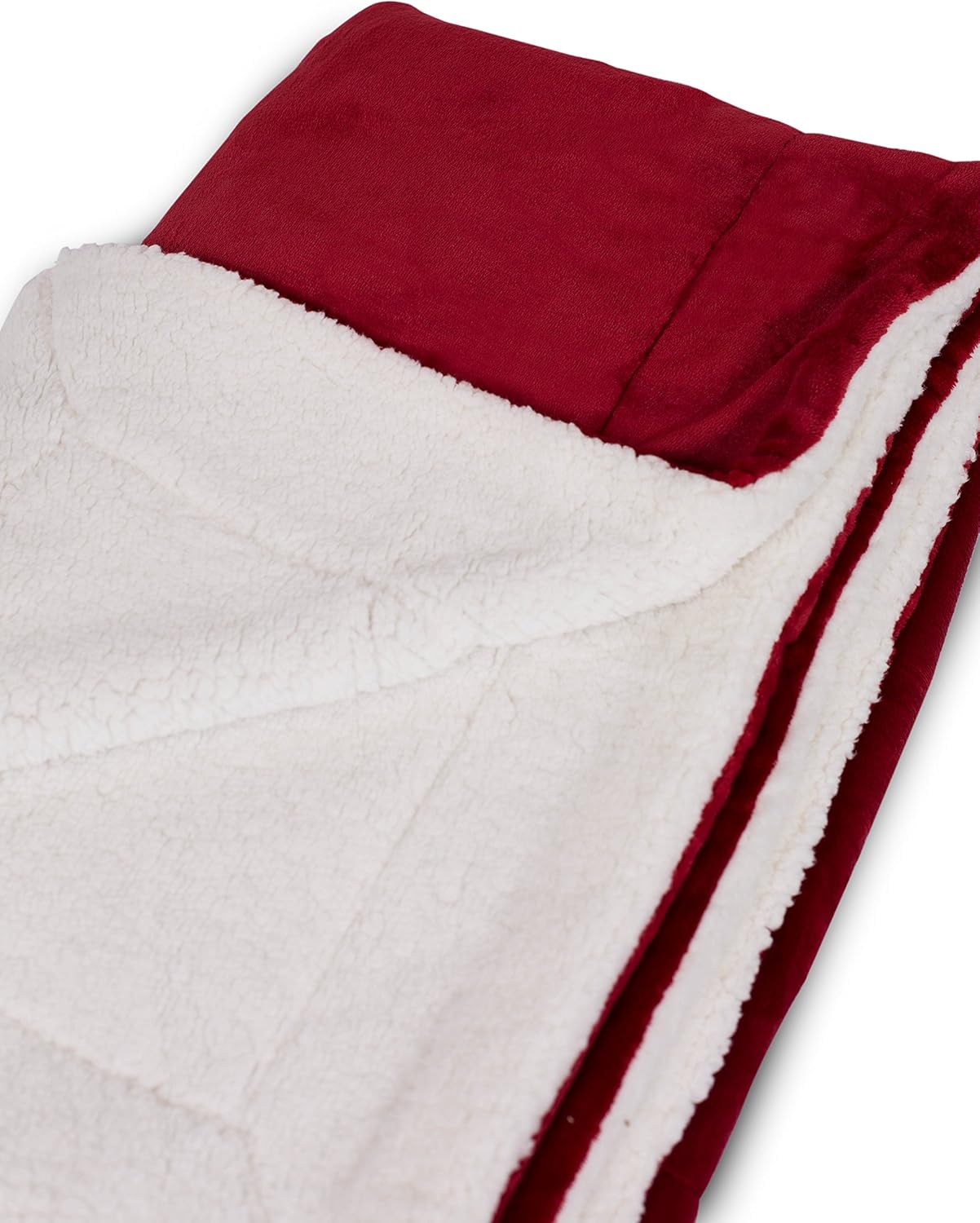 Internet’s Best Plush Reversible Sherpa Throw Blankets - Burgundy (Red) - Ultra Soft Couch Blanket - Light Weight Sofa Throw - 100% Microfiber Polyester - Easy Travel - Bed - 50 x 60
