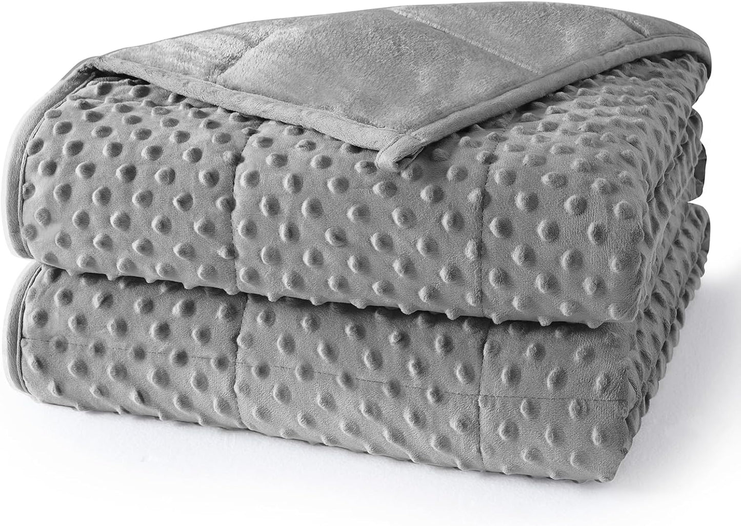 Weighted Blanket for Adults Queen Size 20 lbs, All-Season Minky Dots Cooling Heavy Blanket for Women Men, Soft Cozy and Breathable Weighted Throw, Machine Washable, 60 x 80 Inches, Grey