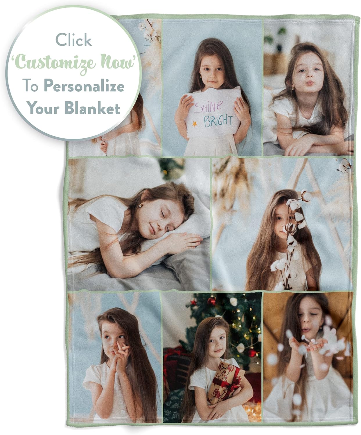 Ships Next Day, Custom Blanket with Picture - Printed in USA, Personalized Photo Blanket (Fleece - 30x40)