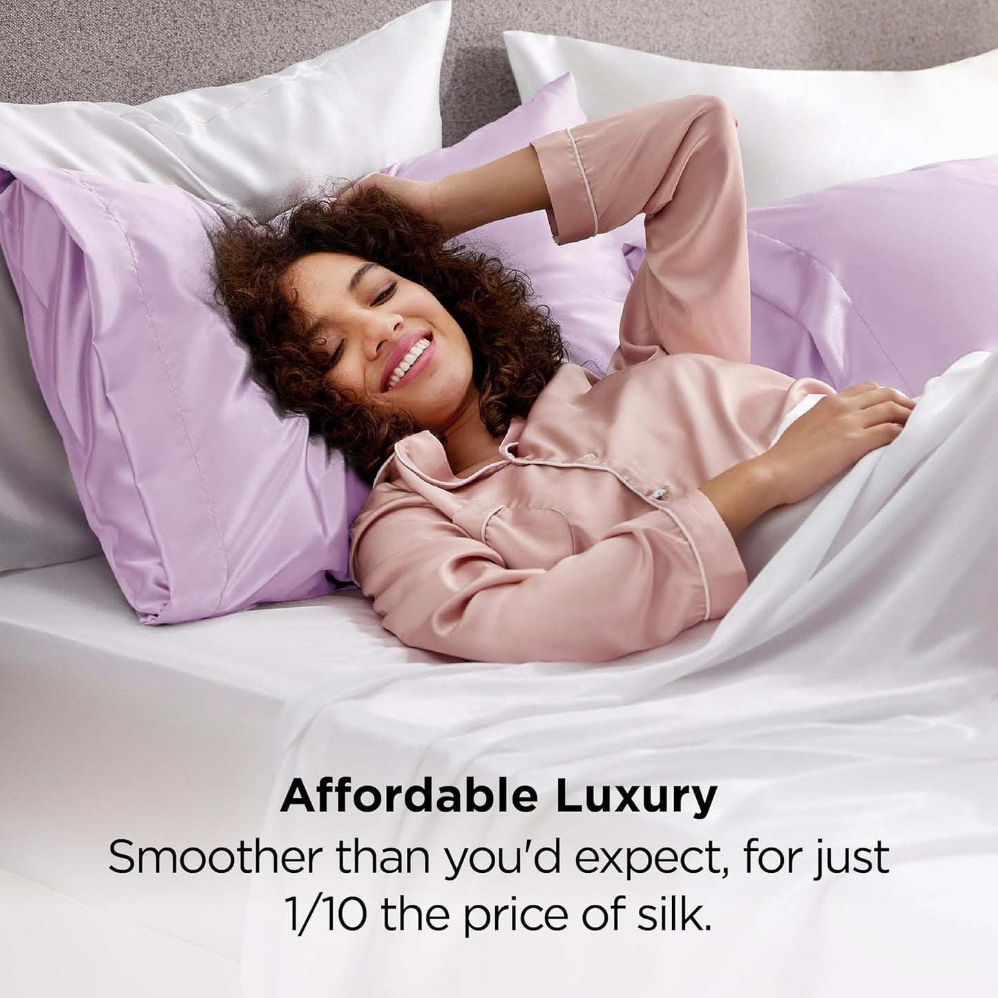 Bedsure Satin Pillowcase 2 Pack Similar to Silk Pillow Cases Standard Size, Pillow Case for Sleeping Women with Envelope Closure, Gifts for Women Men, Navy, 20x26 Inches, 2pcs
