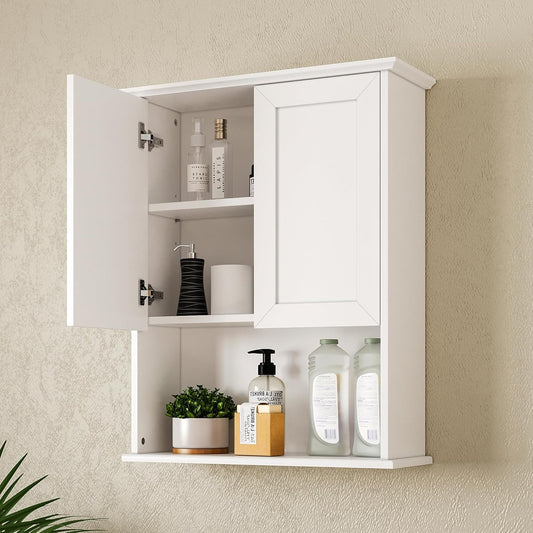 Bathroom Wall Cabinet, Over The Toilet Storage Cabinet, 23x29 Inch Medicine Cabinet with 2 Door & Adjustable Shelf, Bathroom Cabinet Wall Mount for Laundry Room, Kitchen, Small Spaces