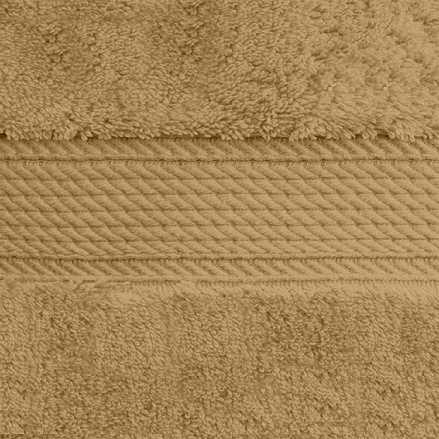 Superior Egyptian Cotton Pile Face Towel/Washcloth Set of 6, Ultra Soft Luxury Towels, Thick Plush Essentials, Absorbent Heavyweight, Guest Bath, Hotel, Spa, Home Bathroom, Shower Basics, Toast