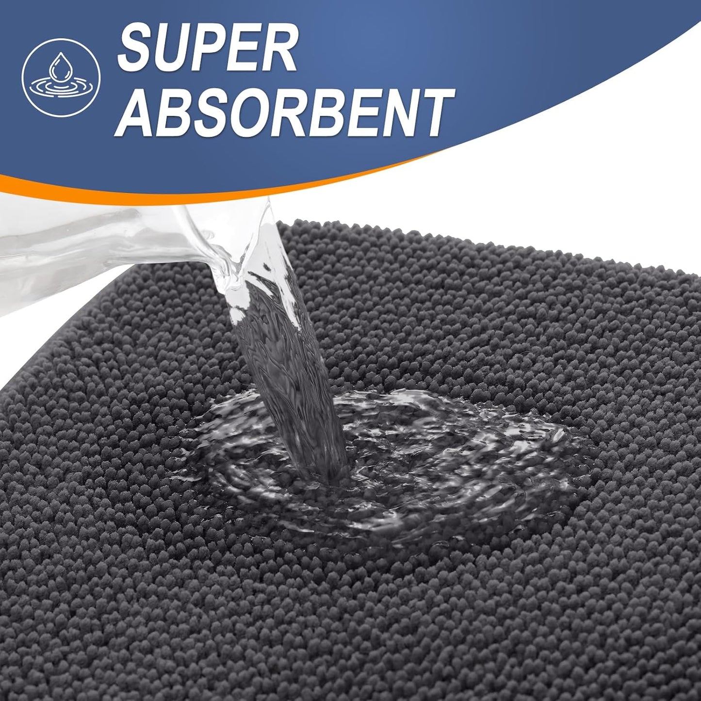 OLANLY Thick Memory Foam Bath Mat Rug 30x20, Extra Soft Absorbent Bathroom Rug, Quick Dry Bath Mats, Non-Slip, Machine Washable Carpet for Bathroom, Tub and Shower, Home Decor Accessories, Dark Grey