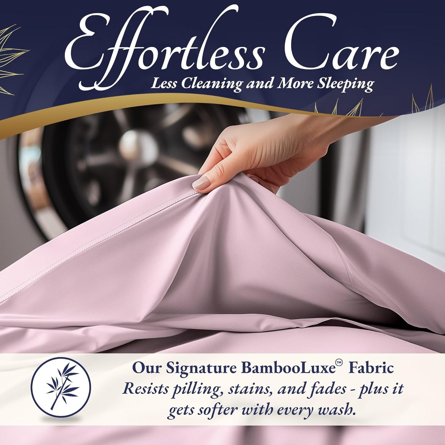 DECOLURE 100% Viscose Derived from Bamboo Sheets Cal King Size 4pcs - Ultra Soft & Luxuriously Cooling, 17" Deep Pocket,Double Stitching,Perfect for Hot Sleepers - King Bed Sheets (Light Pink)