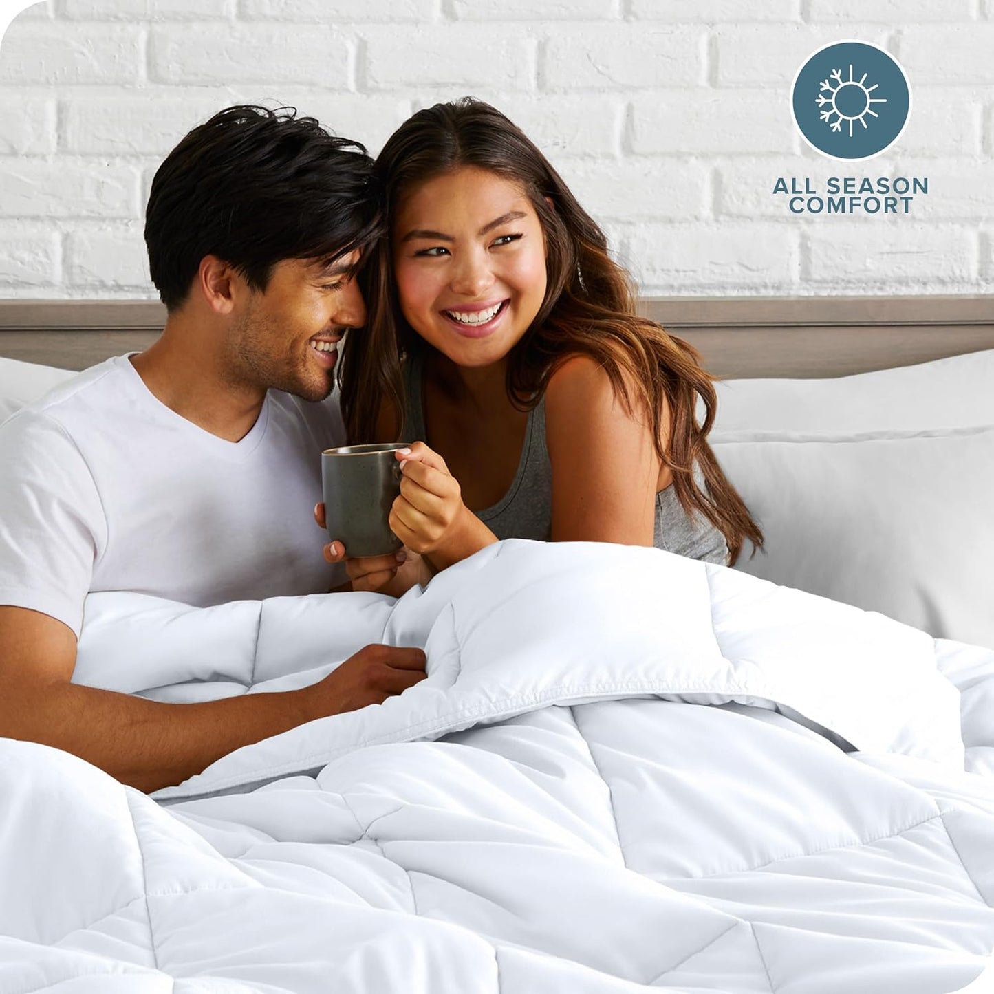 Bare Home Duvet Insert Comforter - King/California King - Goose Down Alternative - Ultra-Soft - Premium 1800 Series - All Season Warmth - Bedding Comforter (King/Cal King, White)