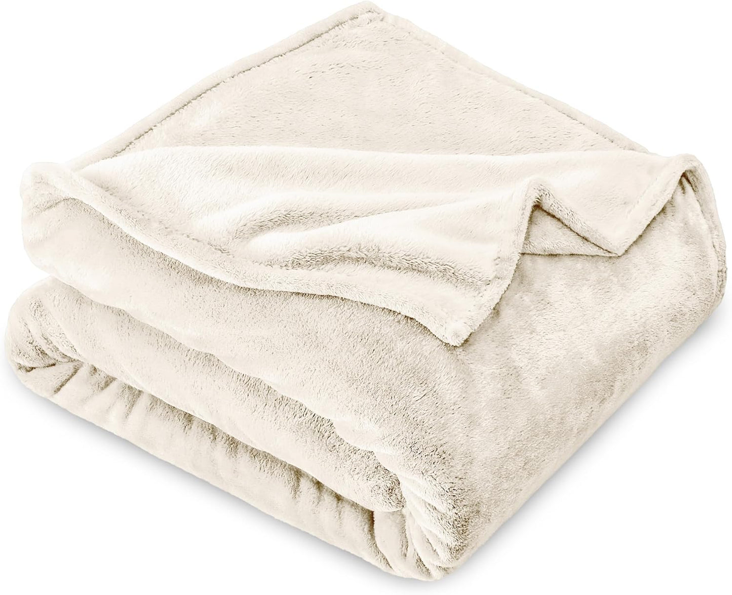 Bare Home Fleece Blanket - Kid Size - Ultra-Soft Lightweight for Bed, Sofa, and Couch - Luxury Microplush - Cozy Warm Blanket (Kid, Vanilla)