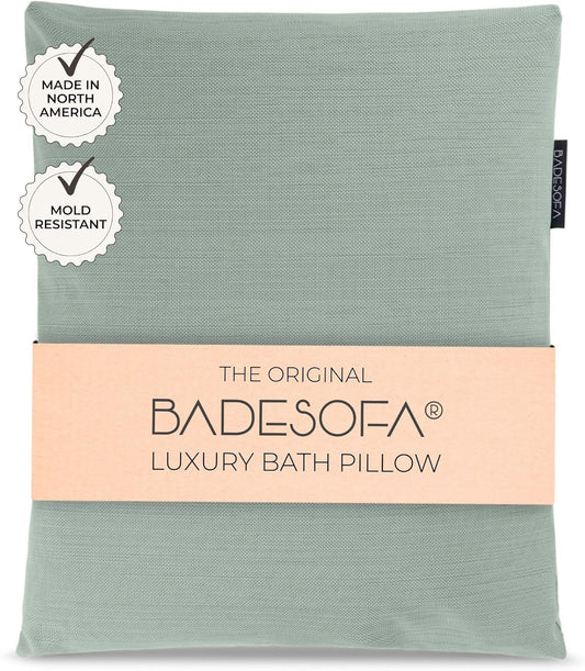 BADESOFA® Luxury Bathtub Pillow L - Large Bath Pillow for Therapeutic Neck and Back Support Quick-Drying - Washable Full Body Bath Tub Cushion - Luxury Spa Cushion in Green