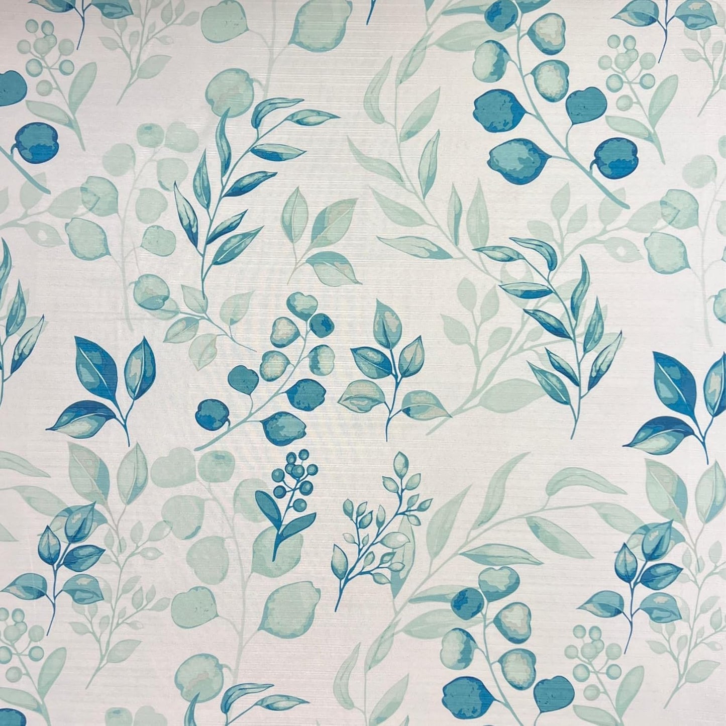 Serafina Home Hotel Quality Fabric Bathroom Shower Curtain: Floral Leaf Damask - Teal, Green and White (72 x 70 inches)