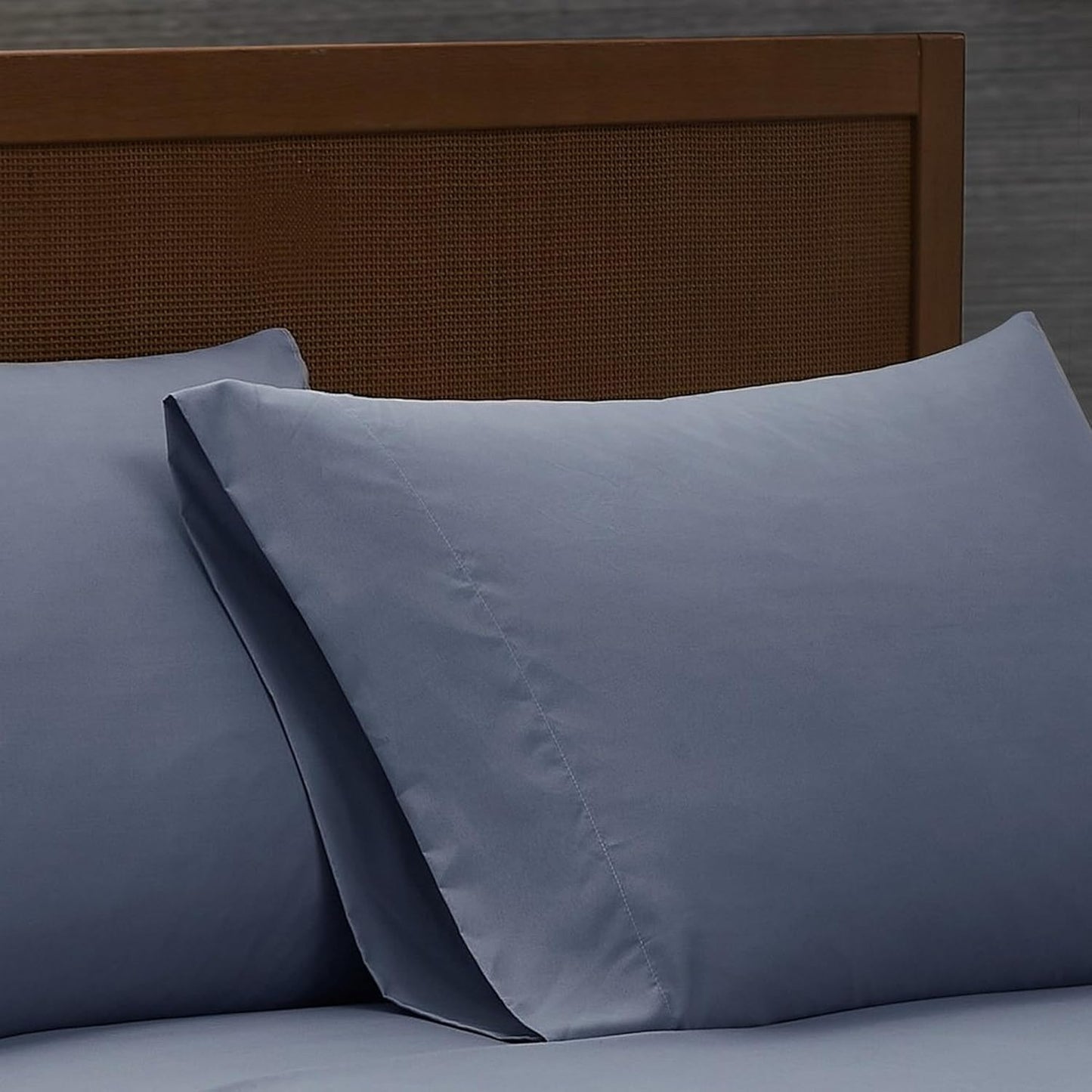 London Fog Garment Washed Solid Sheet Set Blue Microfiber 4-Piece King Sheet Set, Solid Themed, Deep Pocket, Adult and Teen, Oeko-TEX Certified