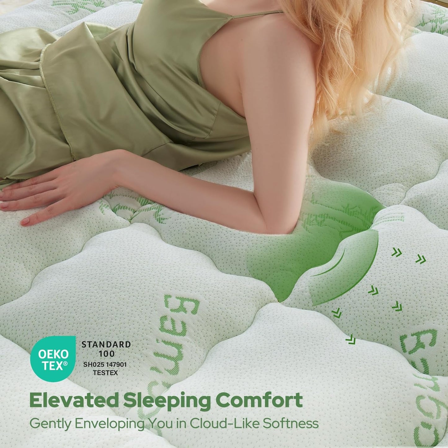 BEDLORE Queen Mattress Topper Viscose Derived from Bamboo, Thick Pillow Top Mattress Pad with Stretchable Pockets for 6-18 inches Mattress, Soft Mattress Topper for Back Pain Relief