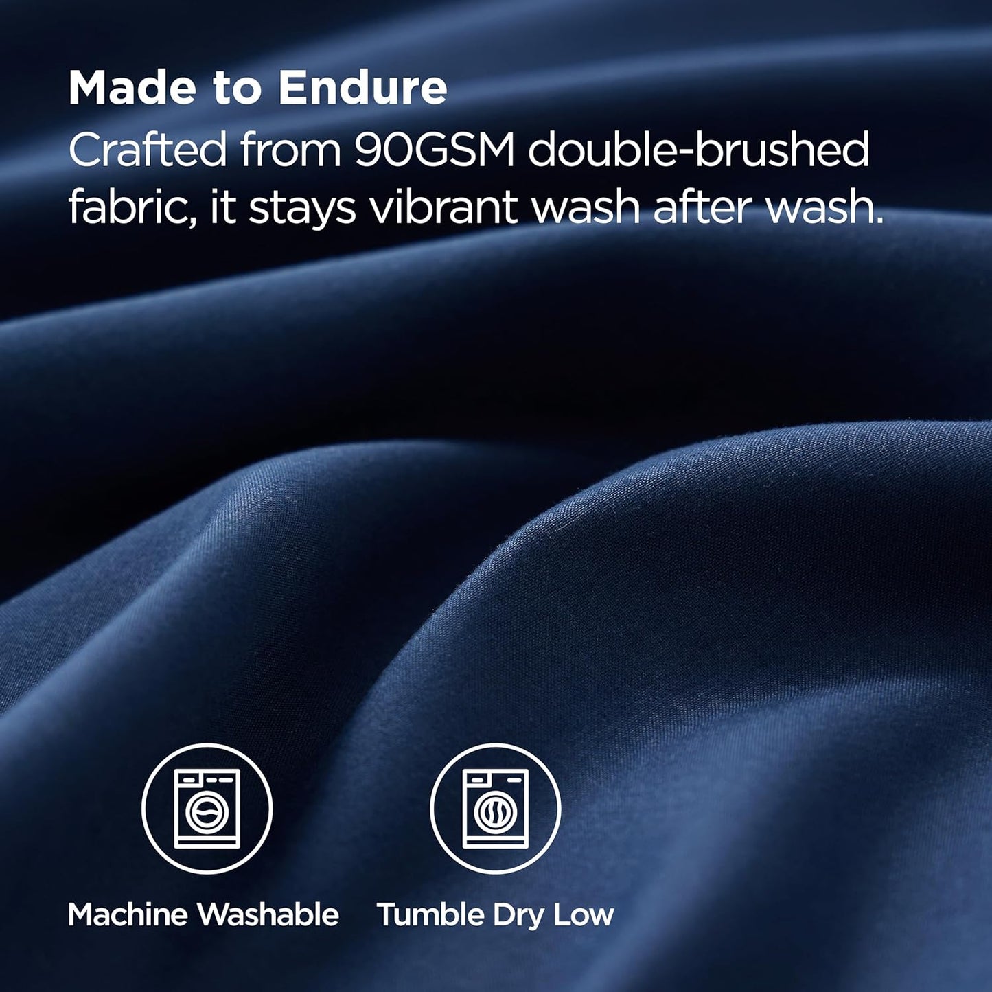 Bedsure Pillow Cases Standard Size Set of 2 - Navy Microfiber Pillowcases, Super Soft and Cozy Double Brushed Pillow Case Covers with Envelope Closure, Wrinkle, Fade and Stain Resistant, 20x26 Inches