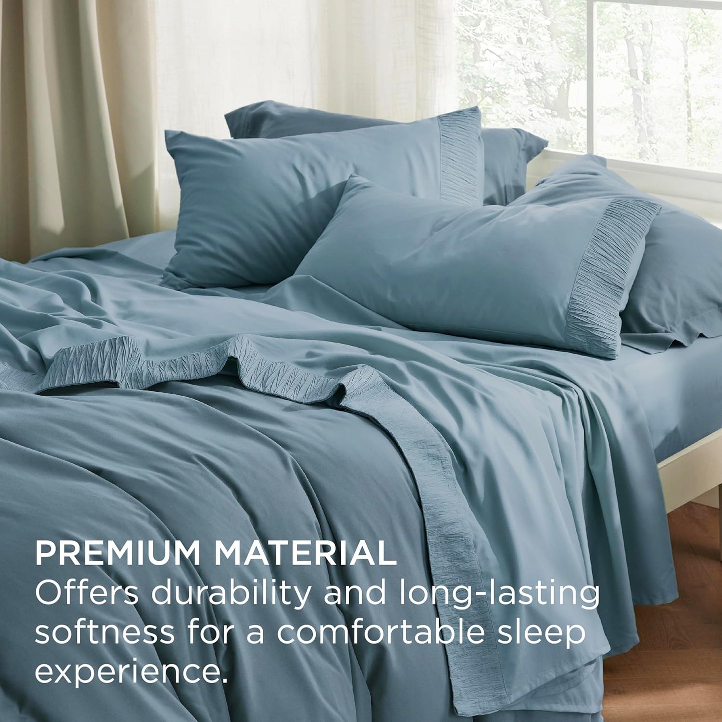 Bedsure Twin XL Sheet Sets Dorm Bedding - 3 Pieces Soft Extra Long Twin Sheets, Hotel Luxury, Easy Care Microfiber for Women, Men, Kids and Teens, Mineral Blue