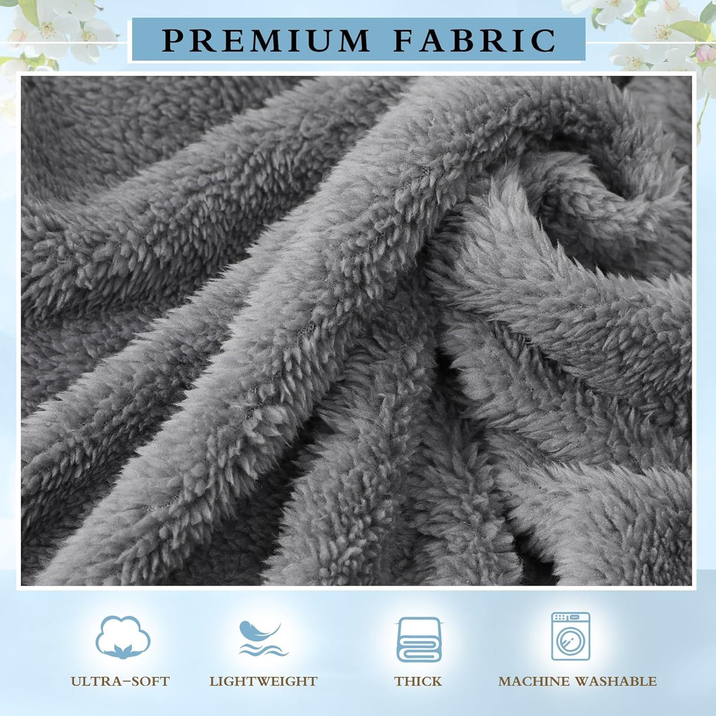 Tinideya 6 Pack Sherpa Fleece Throw Blankets Bulk 50"x 60" Soft Plush Wedding Throw Blankets for Couch Sofa Spa Sleepover Party Favor Supplies Travel Guest Room Home Decor (Gray)