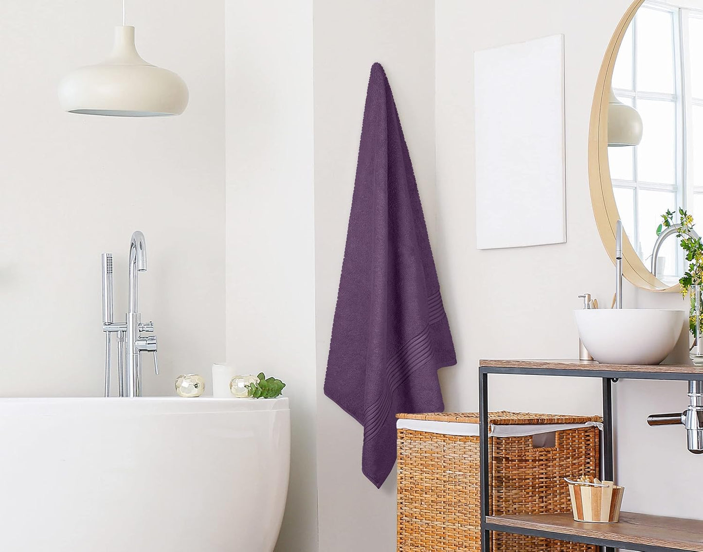 Utopia Towels - Premium Jumbo Bath Sheet 2 Pack - 100% Cotton Highly Absorbent and Quick Dry Extra Large Bath Towel - Super Soft Hotel Quality Towel (35 x 70 Inches, Plum)