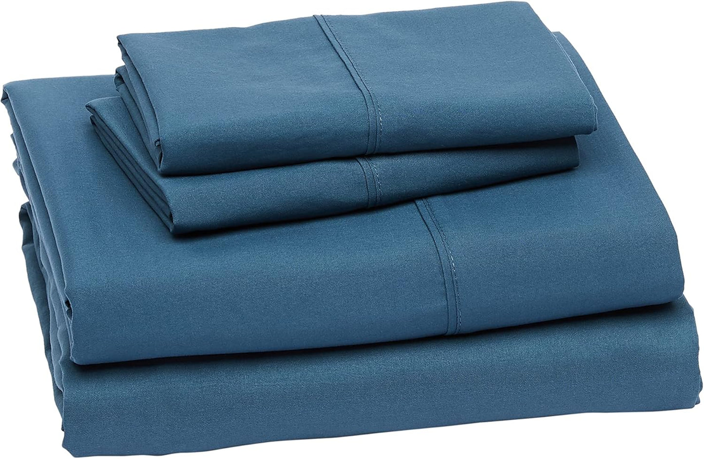 Amazon Basics Lightweight Super Soft Cooling, Wrinkle Free Luxury Microfiber 4-Piece Bed Sheet Set with 14-Inch Deep Pockets, King, Dark Teal, Solid