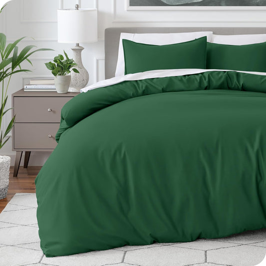 Bare Home Bedding Duvet Cover California King Size - Premium 1800 Super Soft Collection - Lightweight, Cooling - Soft Breathable Bedding Duvet Cover (Cal King, Forest Green)