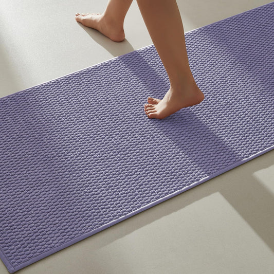 Bathroom Runner Rugs, Long Bath Mat Runner Washable Thin Quick Dry Low Pile Bathroom Runner Rugs Non Slip, Lavender 24"x70"