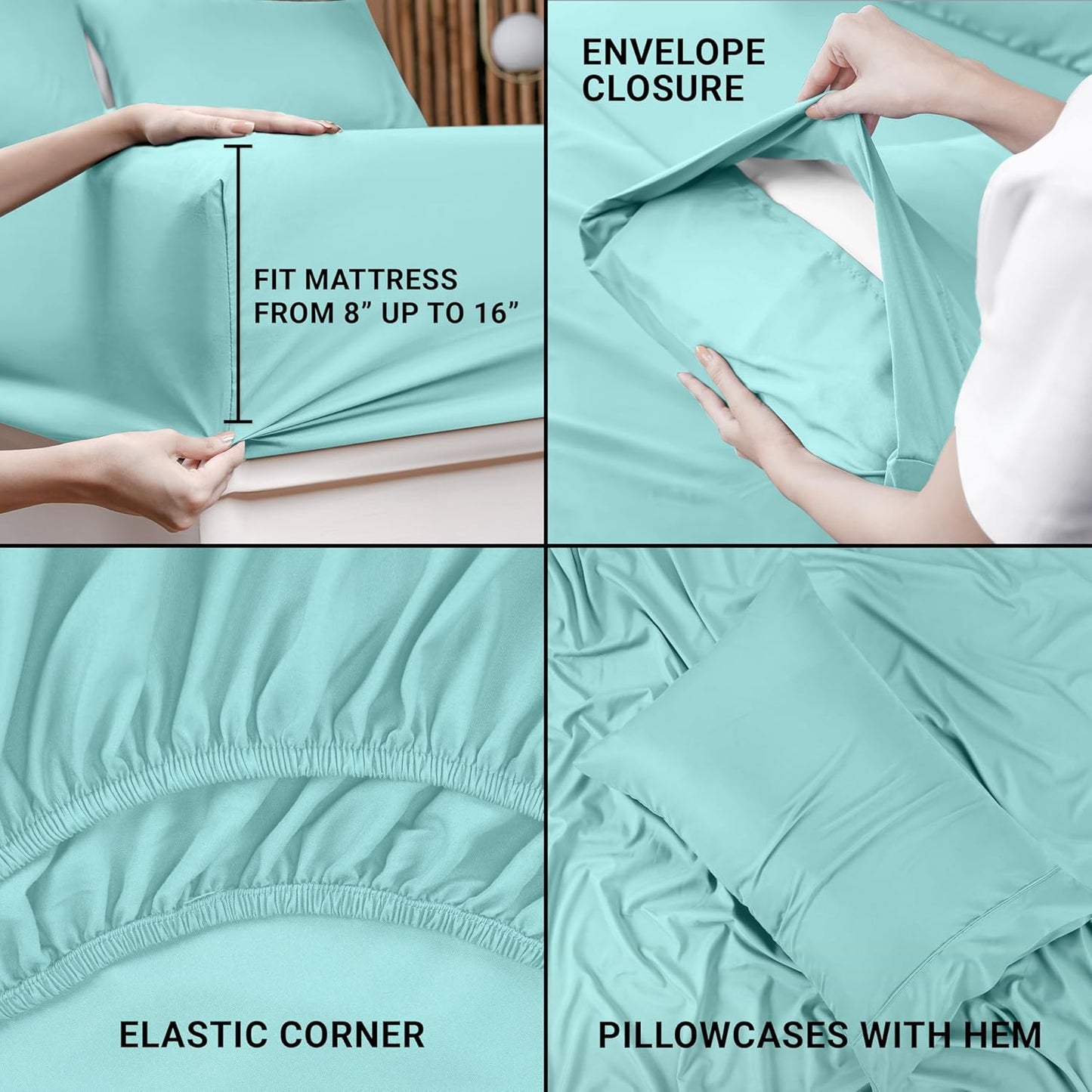 Utopia Bedding Twin Bed Sheets Set - 3 Piece Bedding - Brushed Microfiber - Shrinkage and Fade Resistant - Easy Care (Twin, Spa Blue)